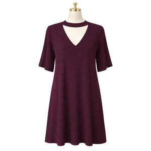 A. Byer Burgundy Textured Dress (1X)